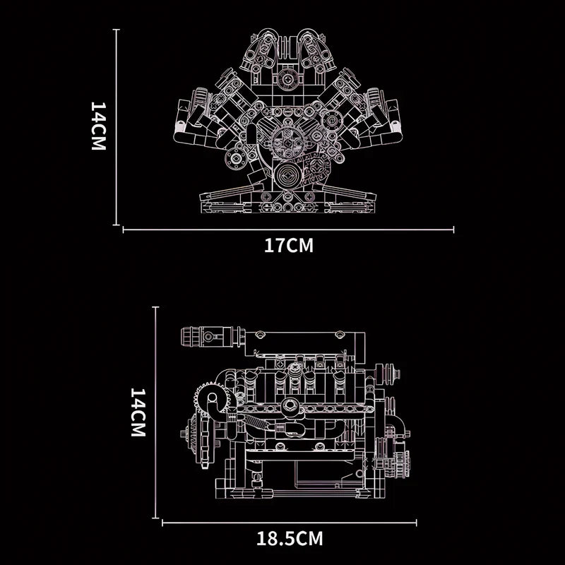 Motorised V8 Engine | 664pcs - WorldsBricks