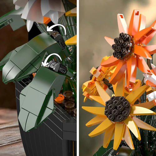 Sunflower Bloom Pot | 858pcs - WorldsBricks