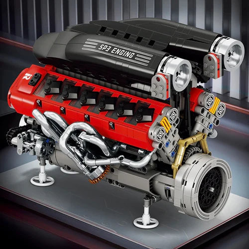 Italian V12 Hypercar Engine | 1240pcs - WorldsBricks