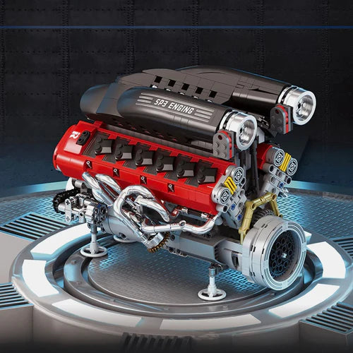 Italian V12 Hypercar Engine | 1240pcs - WorldsBricks