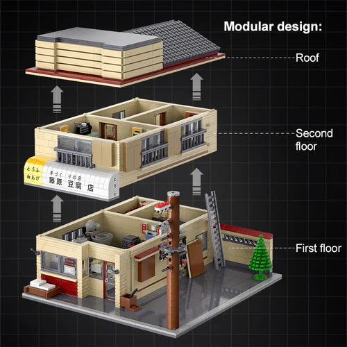 Initial D Fujiwara Tofu Shop | 1912pcs - WorldsBricks