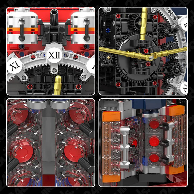 Motorised Cyberpunk Mechanical Clock | 1602pcs