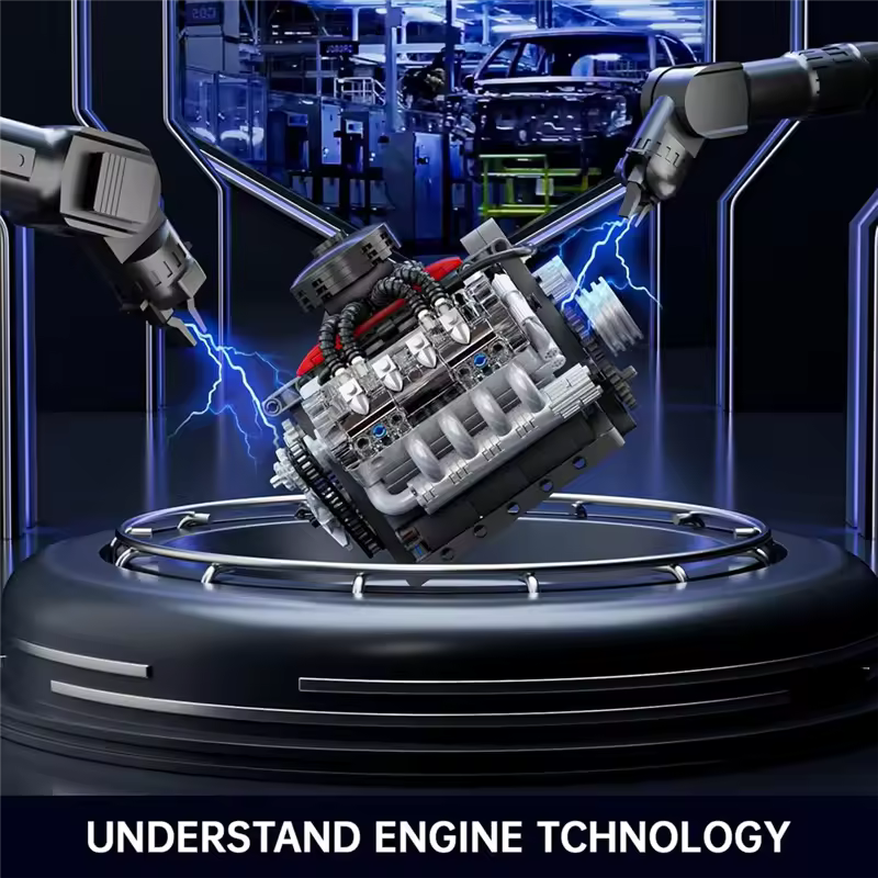 Motorised Chevy V8 Engine | 488pcs - WorldsBricks