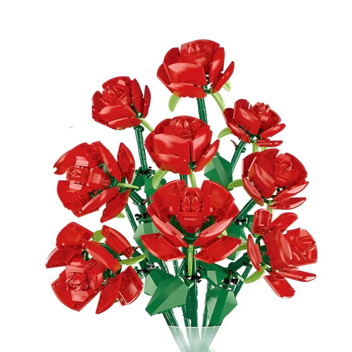 Bouquet of Nine Red Roses | 568pcs - WorldsBricks