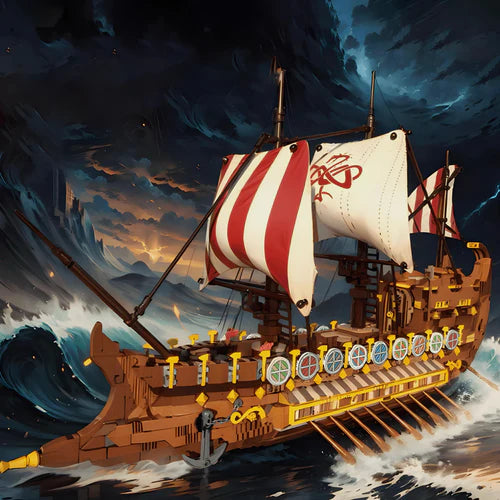 Ancient Viking Warship | 2074pcs - WorldsBricks