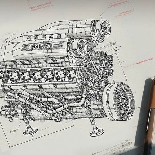 Italian V12 Hypercar Engine | 1240pcs - WorldsBricks