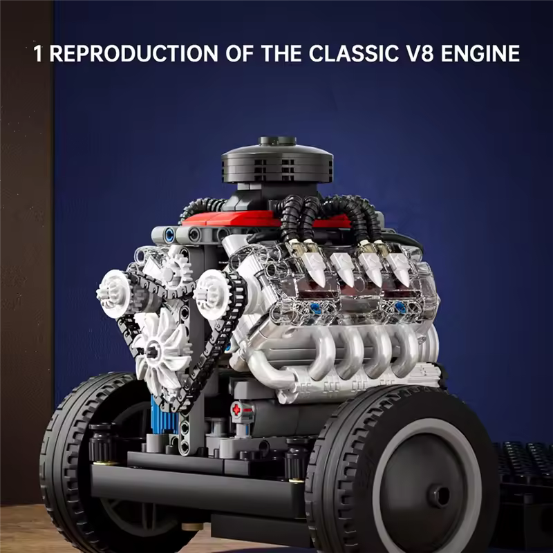 Motorised Chevy V8 Engine | 488pcs - WorldsBricks